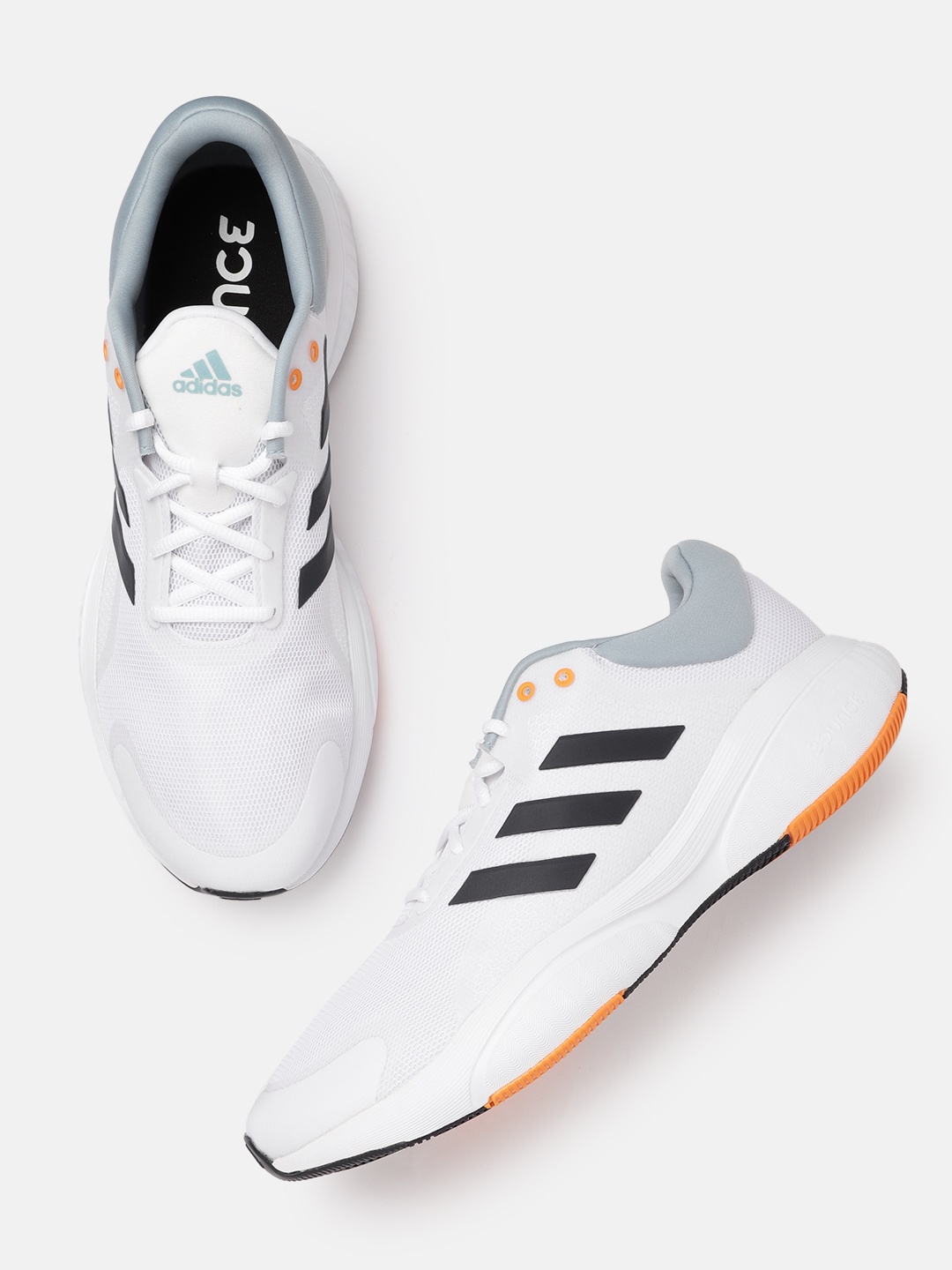 

ADIDAS Men White & Blue Woven Design Response Solar Running Shoes