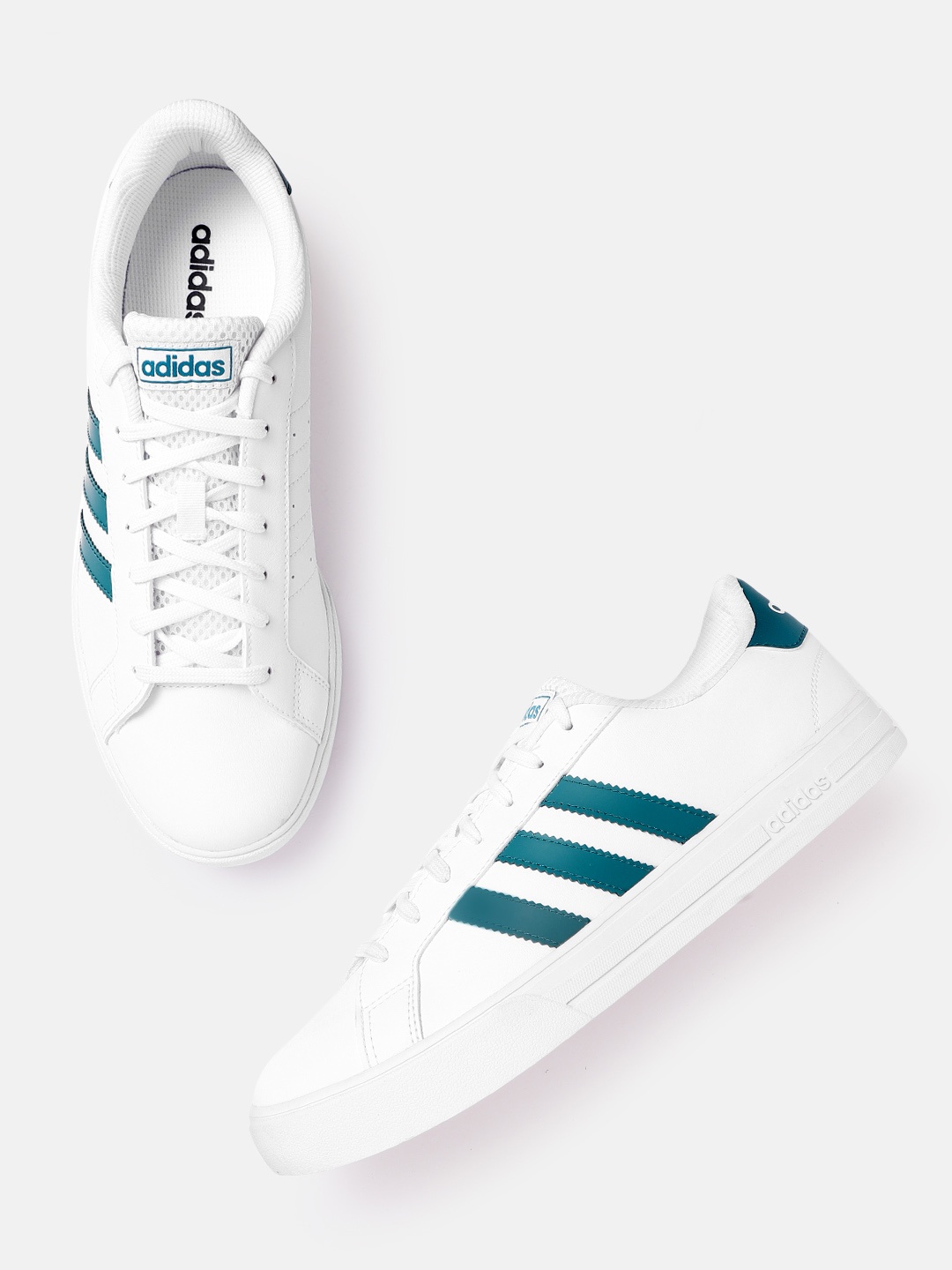 

ADIDAS Men White & Teal Green Solid Street Icon Running Shoes