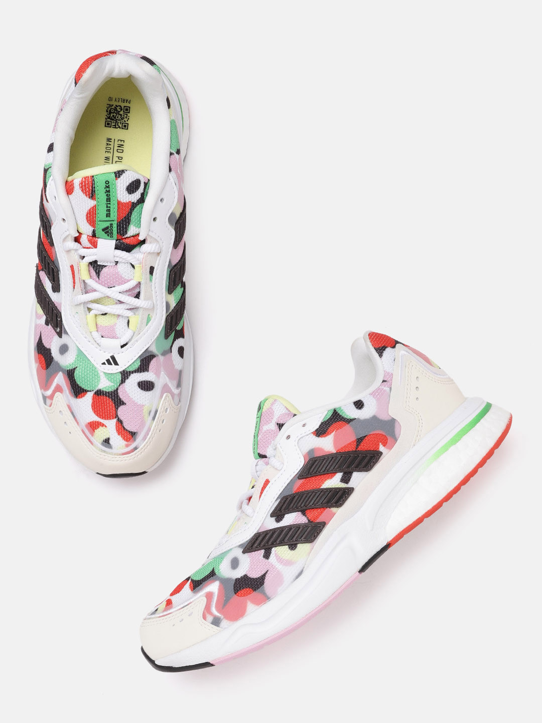

ADIDAS Women White & Red Woven Design SN1997 X Marimekko Running Shoes