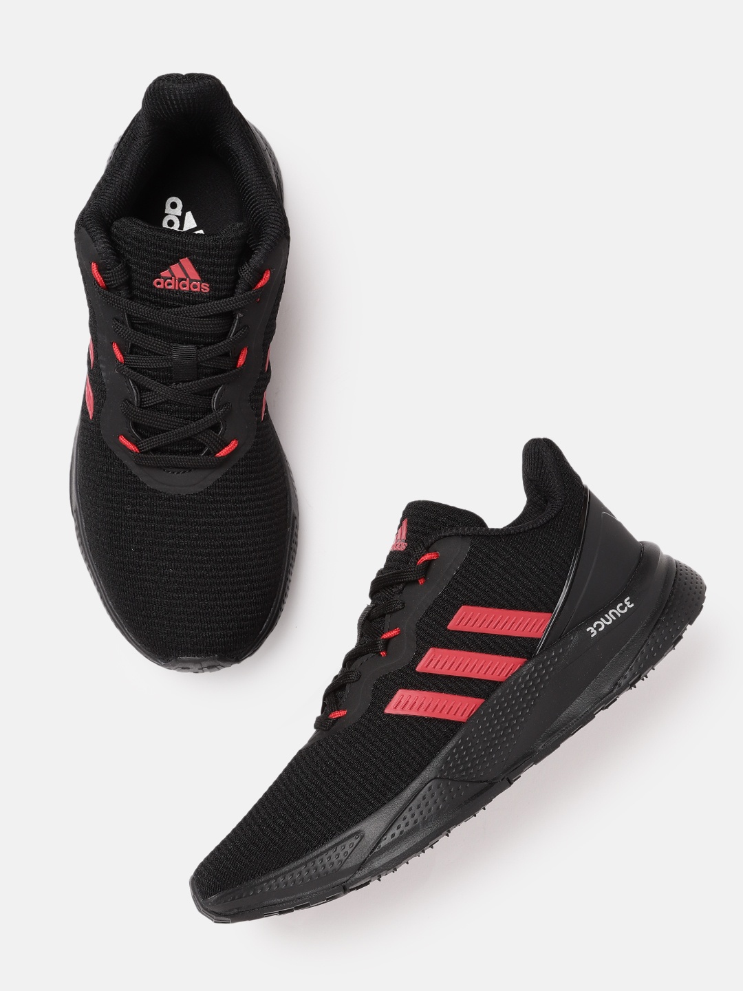 

ADIDAS Men Black & Red Woven Design Stormex Running Shoes