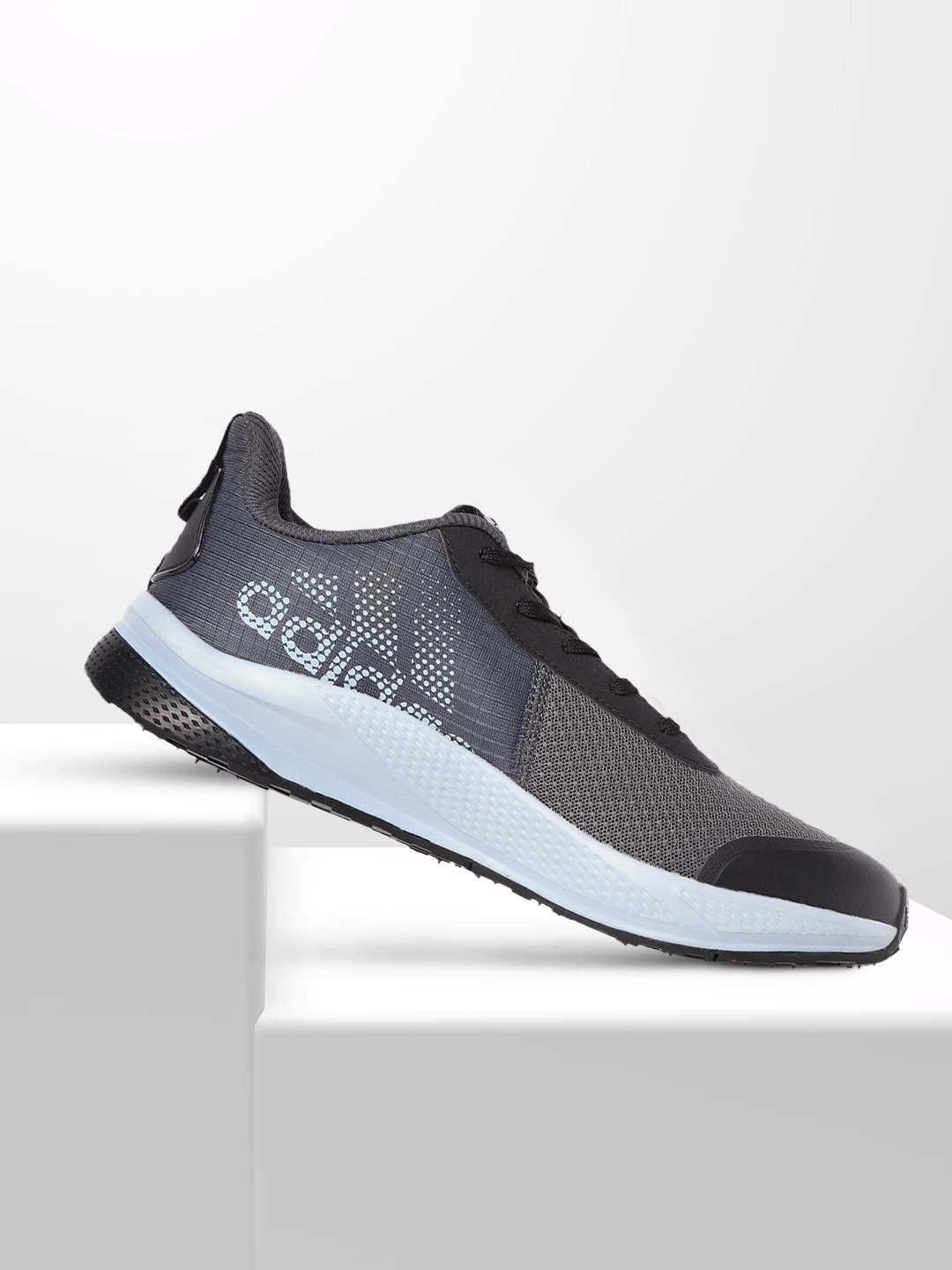 

ADIDAS Men Charcoal Grey & Blue Woven Design Supabeam Running Shoes
