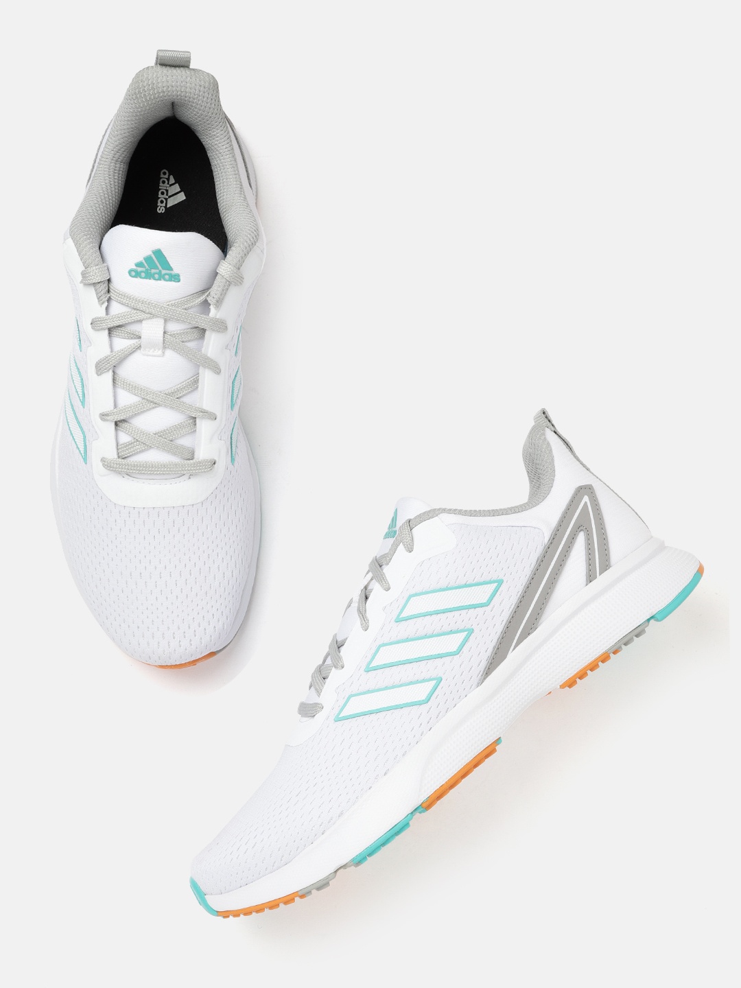 

ADIDAS Men White Woven Design Seize The Street Running Shoes
