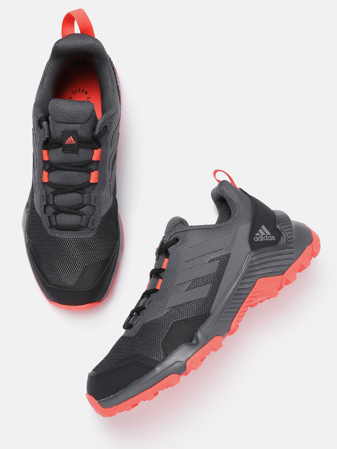 

ADIDAS Men Charcoal Grey Woven Design Entry Hiker 2 Trekking Shoes