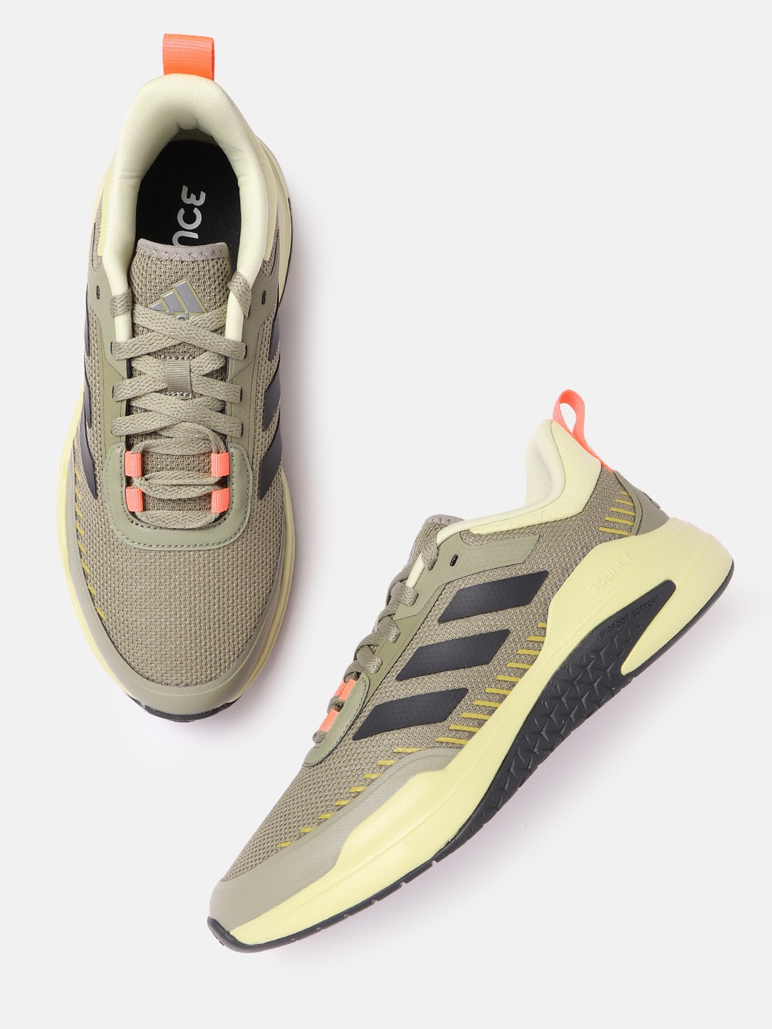 

ADIDAS Men Olive Green Woven Design Trainer V Sustainable Training Shoes