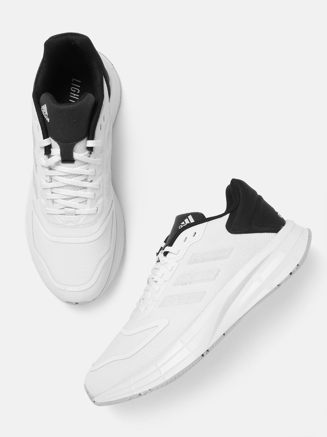 

ADIDAS Men White & Black Woven Design Duramo SL 2.0 Sustainable Running Shoes