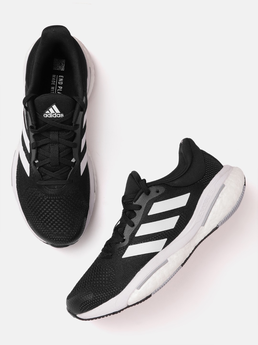 

ADIDAS Women Black Woven Design Solar Glide 5 Running Shoes
