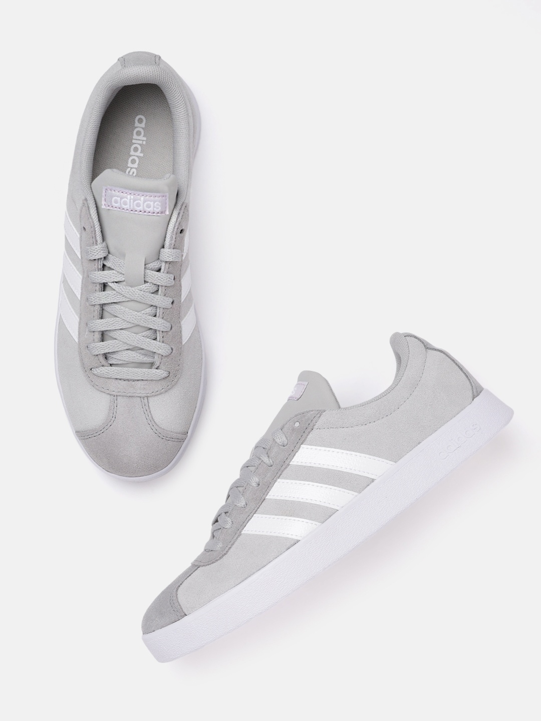 

ADIDAS Women Grey Solid VL Court 2.0 Leather Skateboarding Shoes