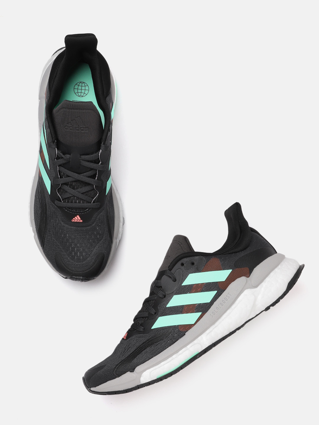 

ADIDAS Women Charcoal Grey Woven Design Solar Boost 4 Sustainable Running Shoes
