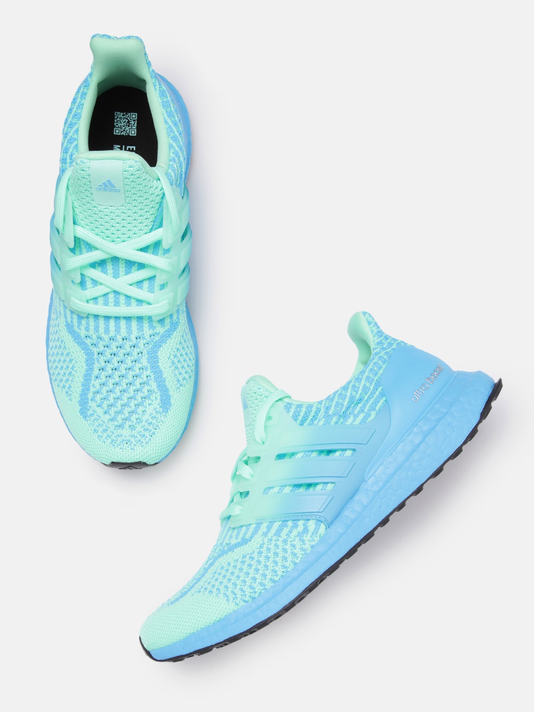

ADIDAS Men Green Woven Design Ultraboost 5.0 DNA Running Shoes