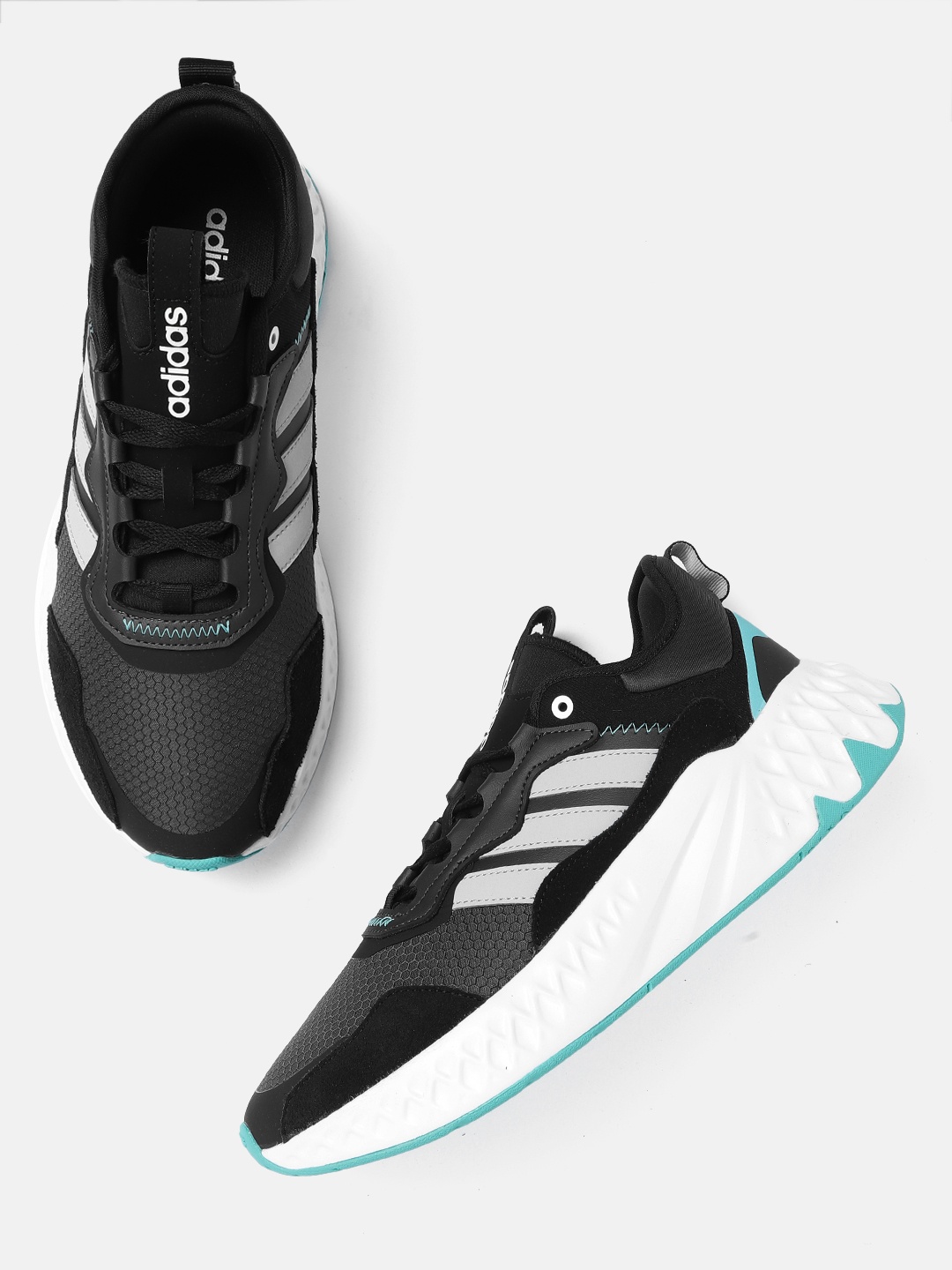 

ADIDAS Men Black & Grey Leather FutureFlow 2.0 Sustainable Running Shoes