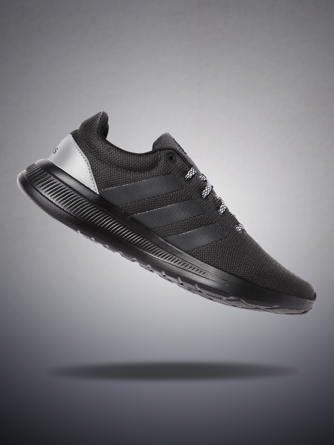 

ADIDAS Men Carbon Black & Grey Woven Design Cloudfoam Lite Racer Clean 2.0 Sustainable Running Shoes