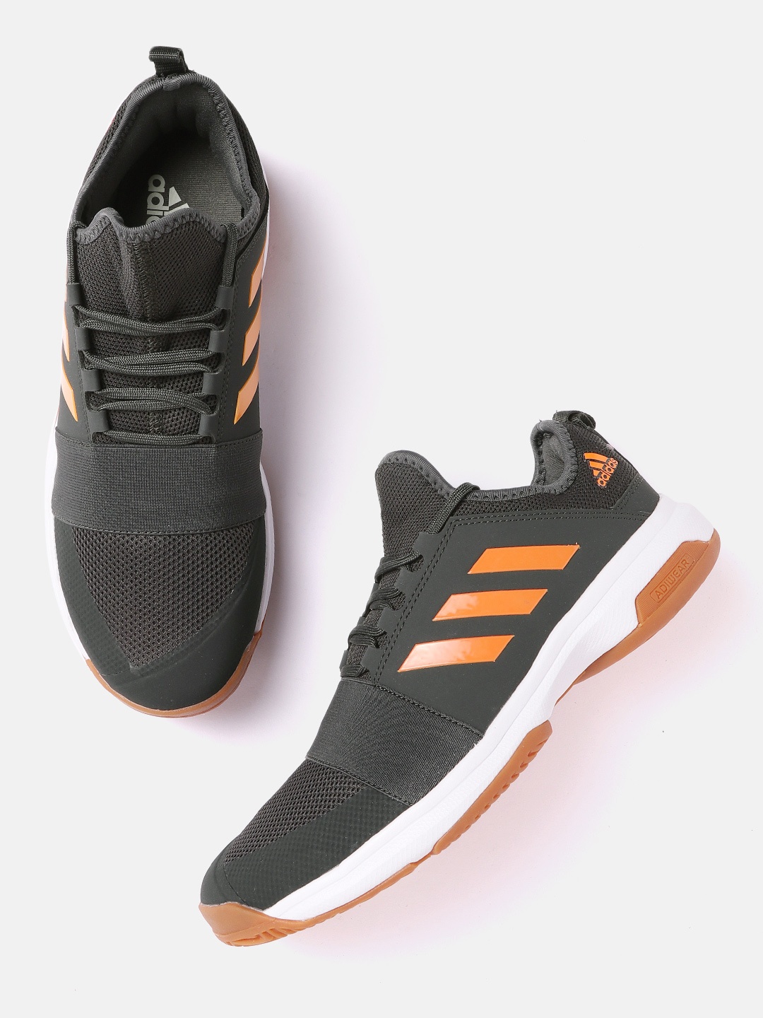 

ADIDAS Men Carbon Black & Orange Woven Design Adiwear Divox Ndr Training Shoes
