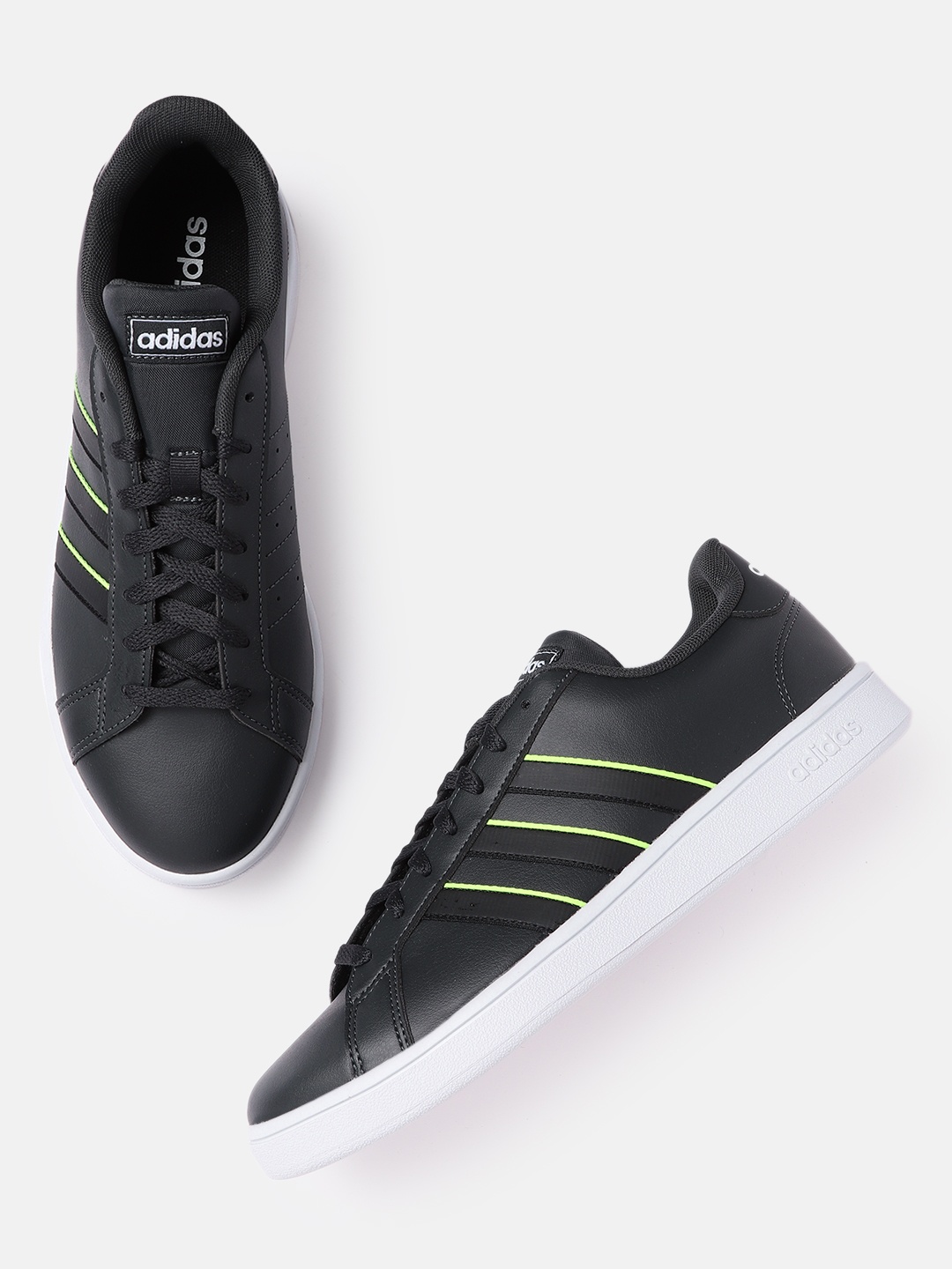 

ADIDAS Men Black Grand Court Base Solid Sustainable Tennis Sneakers
