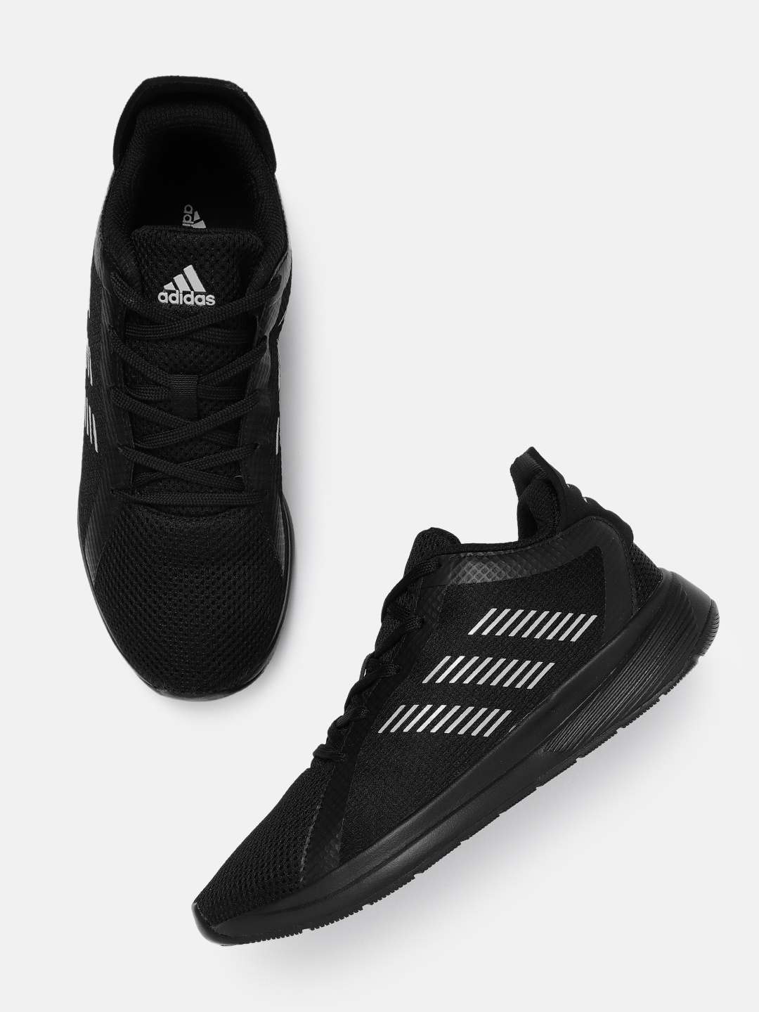 

ADIDAS Men Black & White Woven Design Mystere Running Shoes