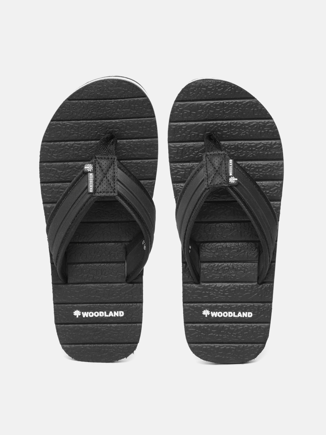 

Woodland Men Black Self Striped Light Weight Thong Flip-Flops