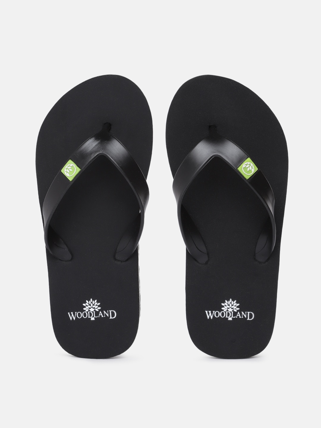 

Woodland Men Black & White Brand Logo Print Light Weight Thong Flip-Flops