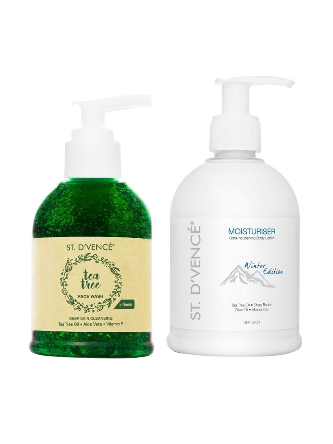 

ST. DVENCE Set of Tea Tree Face Wash & Moisturiser Ultra Nourishing Body Lotion, White