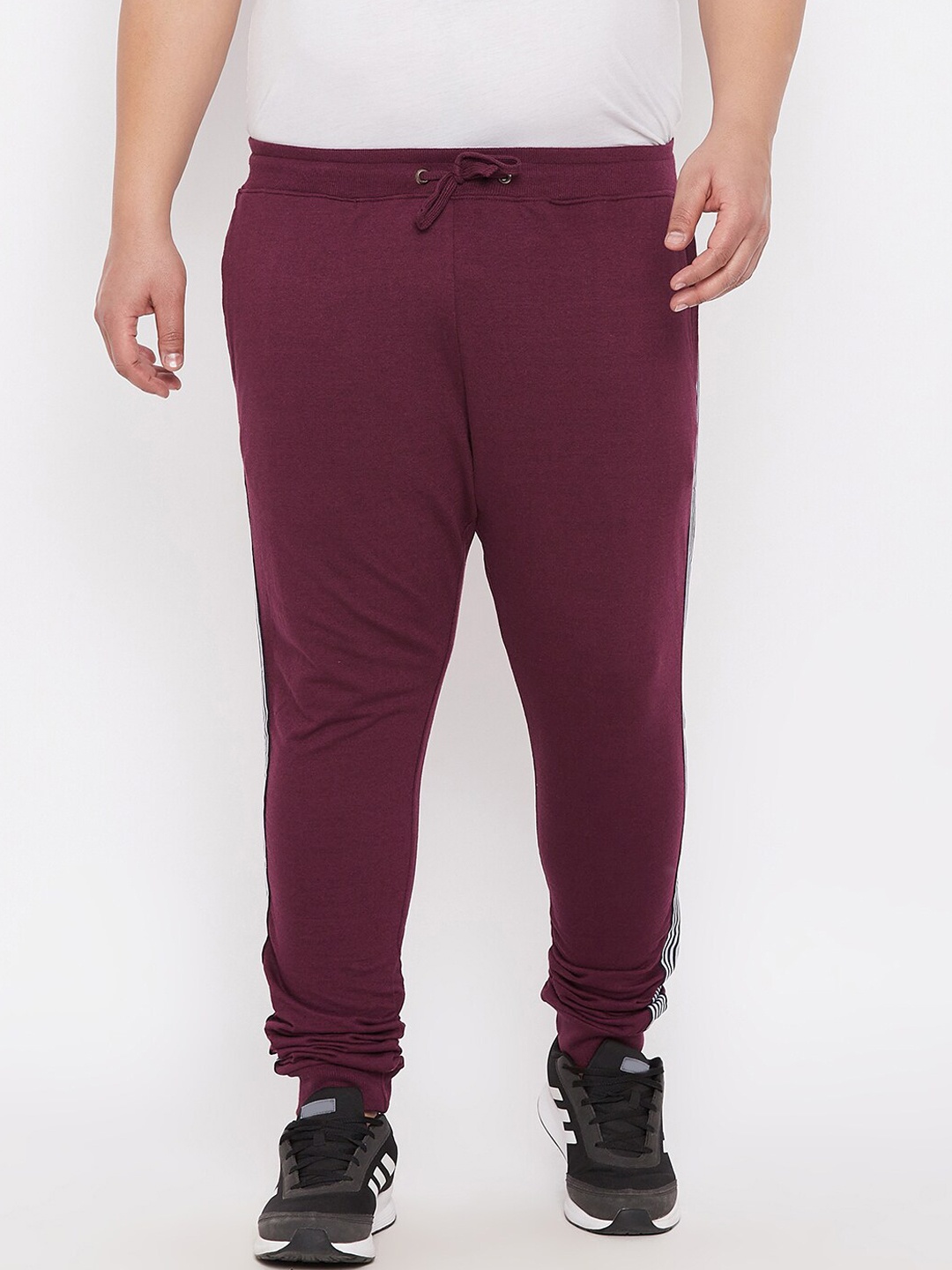 

ARDEUR Men Plus Size Maroon Solid Pure Cotton Joggers