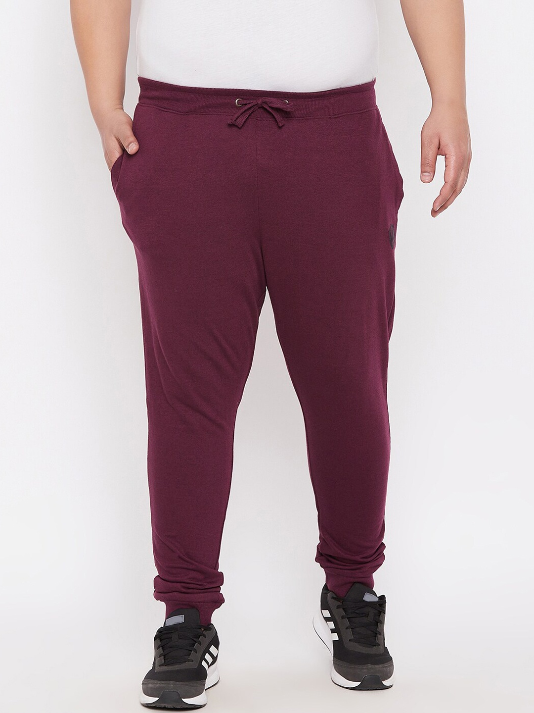 

ARDEUR Men Plus Size Maroon Solid Regular-Fit Pure Cotton Joggers