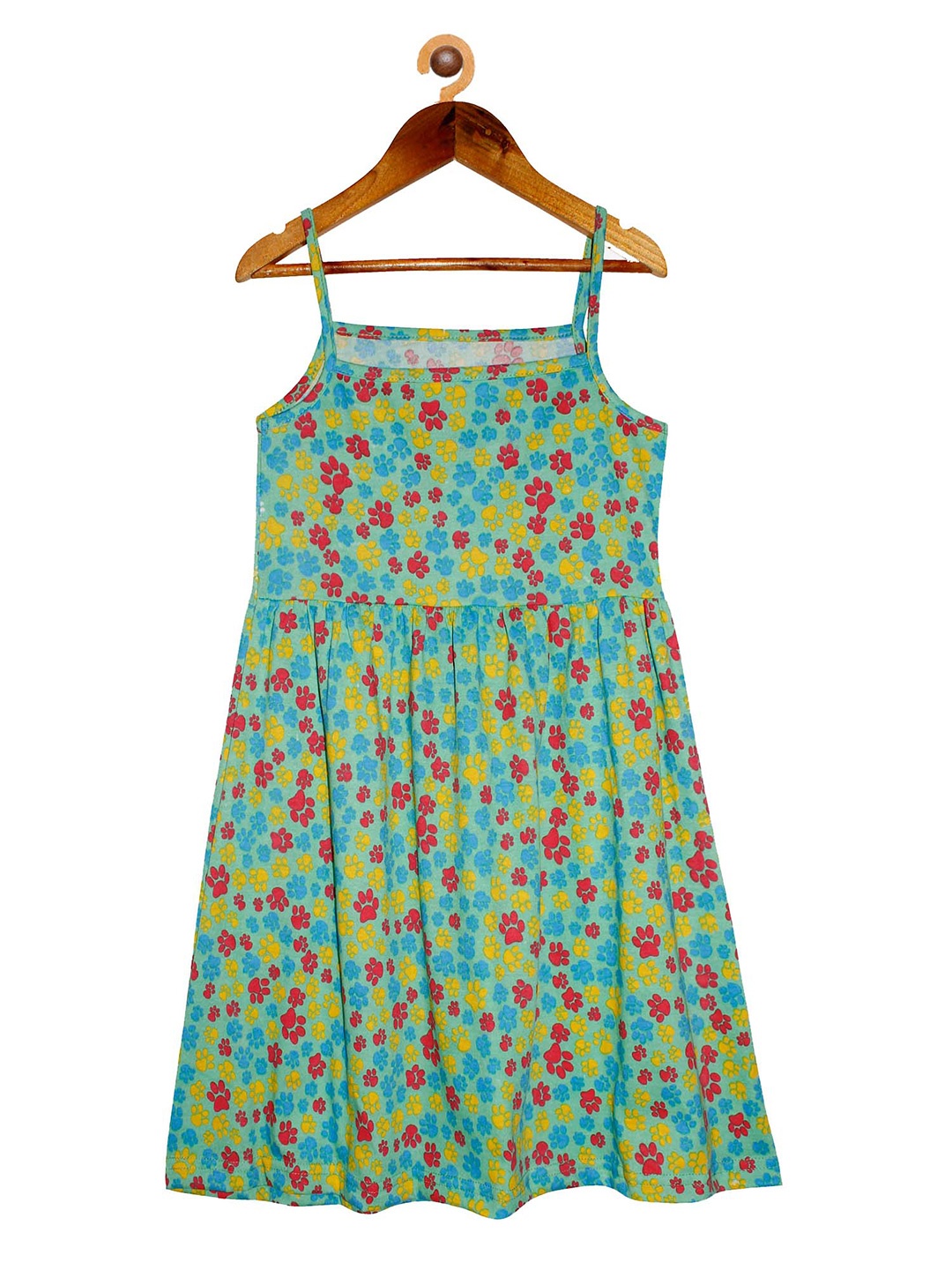 

KiddoPanti Girls Mint Green Floral Cotton Dress