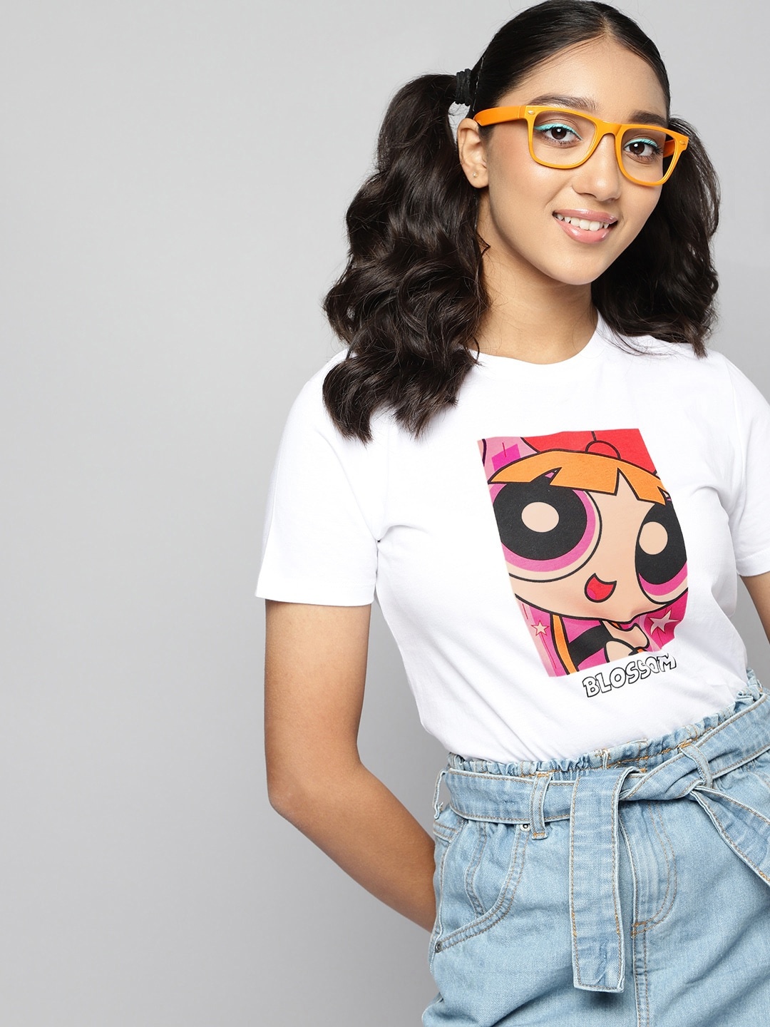 

Powerpuff Girls by Kook N Keech Teens Girls White Printed Pure Cotton T-shirt