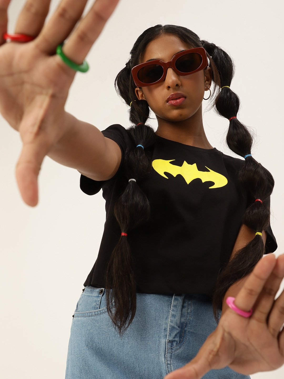 

Kook N Keech Batman Teens Girls Black Printed Pure Cotton T-shirt