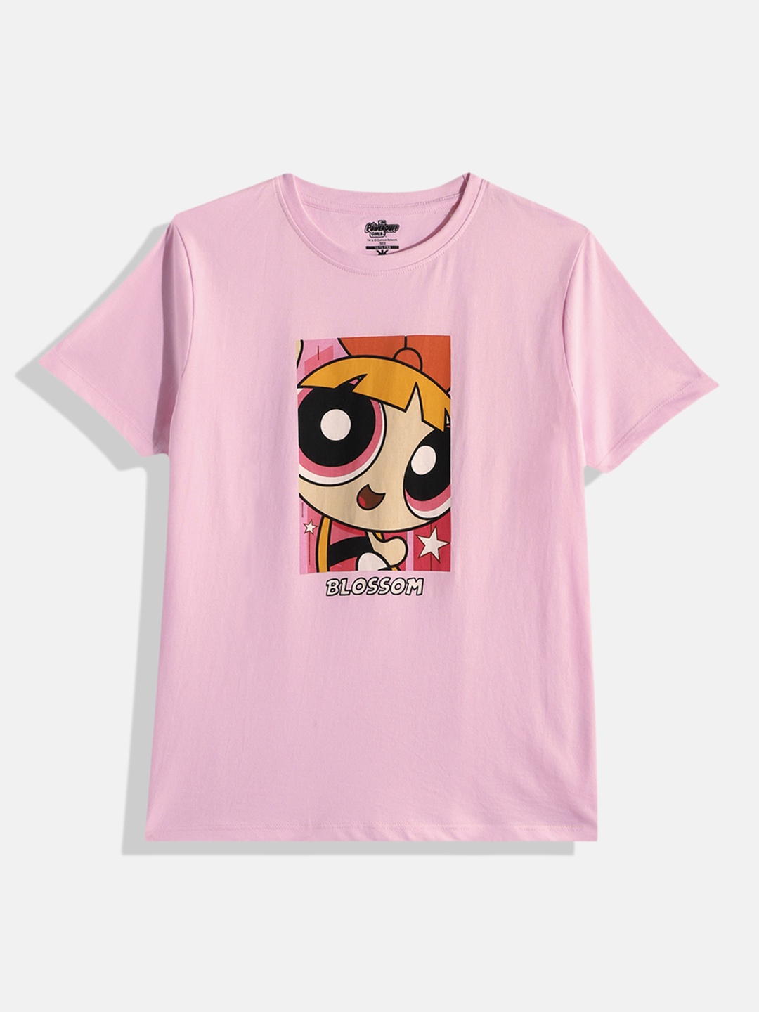 

Powerpuff Girls by Kook N Keech Teens Girls Pink Printed Pure Cotton T-shirt