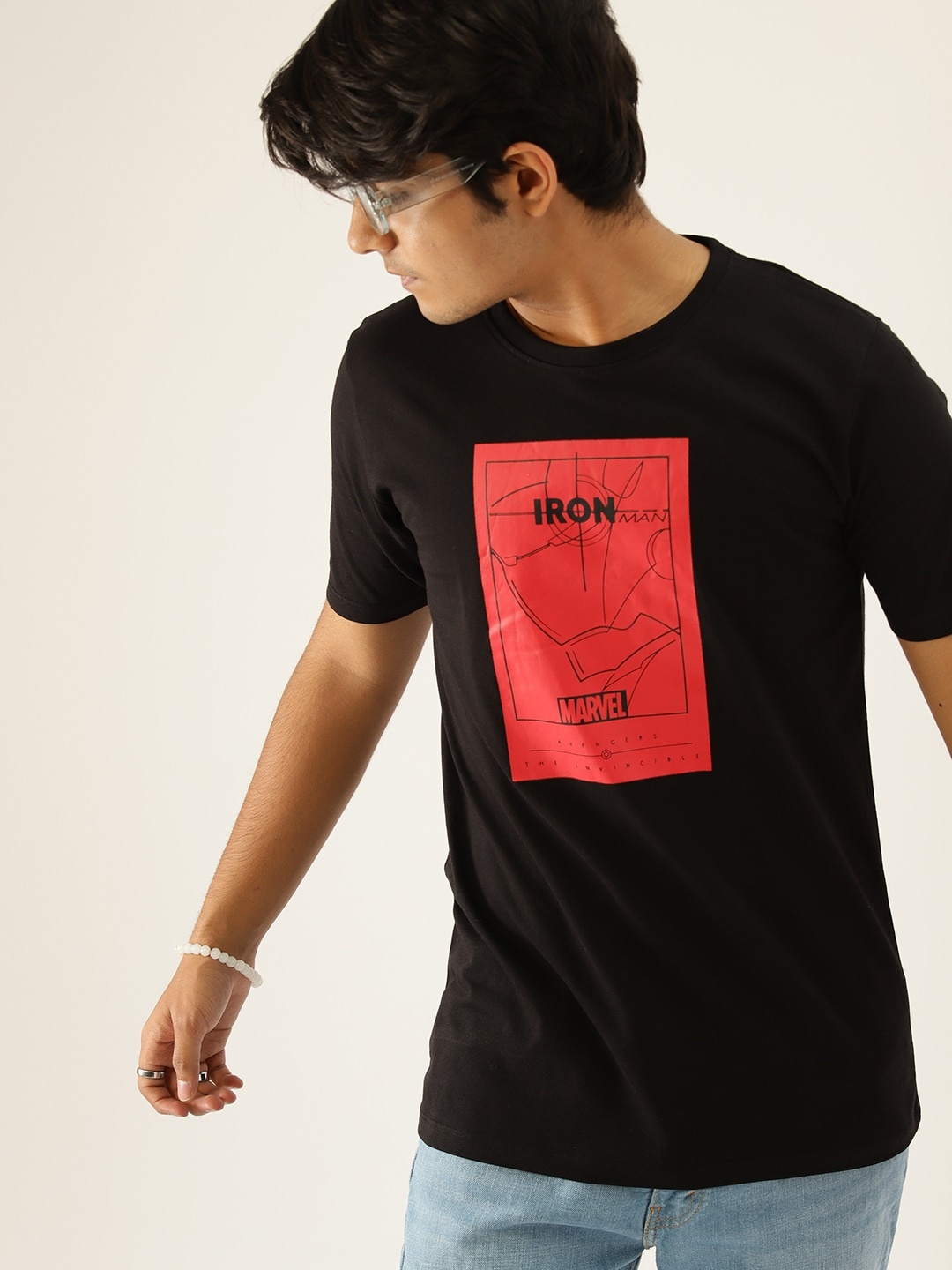 

Kook N Keech Marvel Teens Boys Black & Red Iron Man Printed Pure Cotton T-shirt