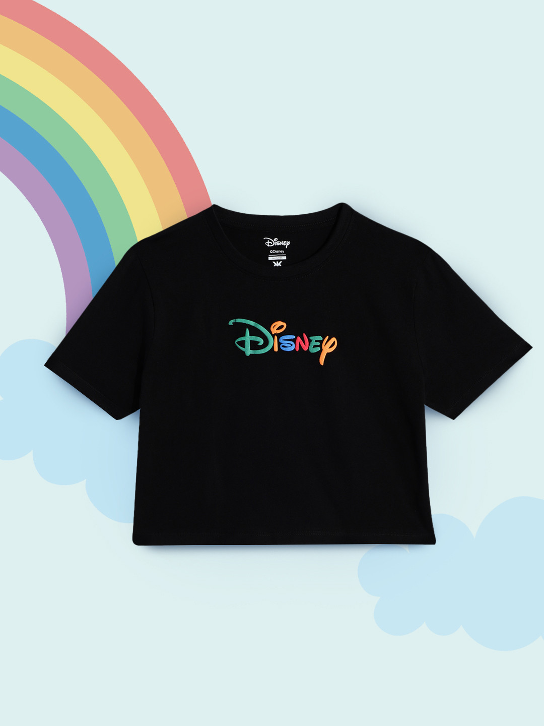 

Kook N Keech Disney Teens Girls Black Disney Printed Pure Cotton T-shirt