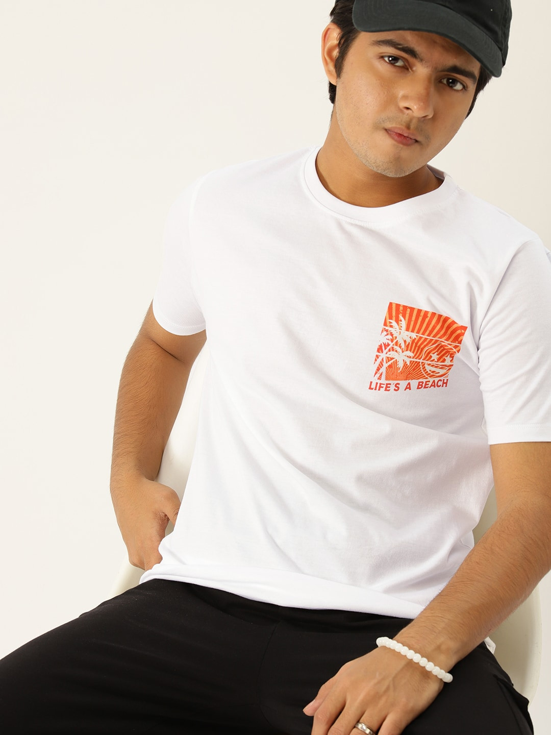 

Kook N Keech Emoji Teens Boys White & Orange Printed Pure Cotton T-shirt