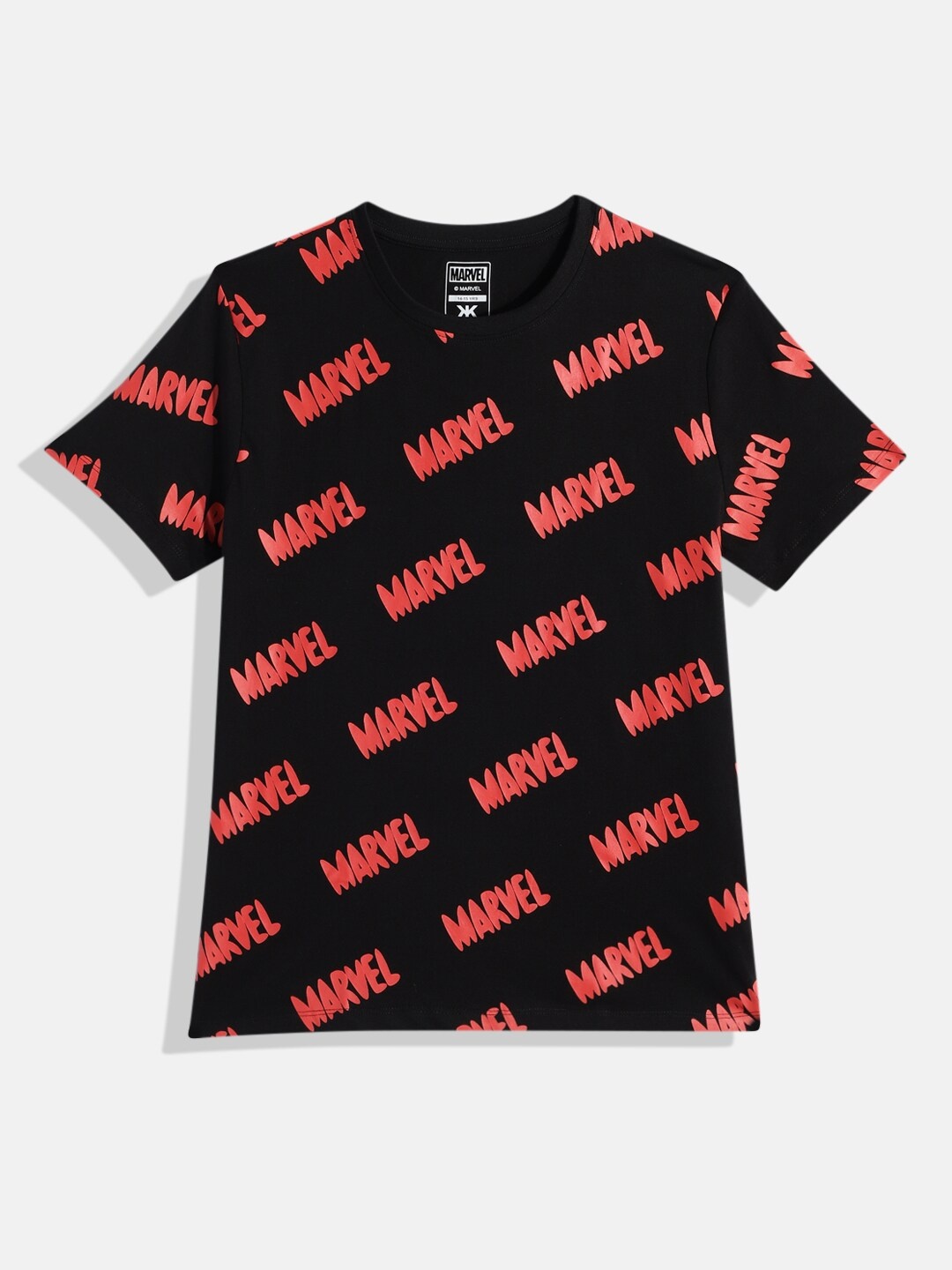 

Kook N Keech Marvel Teens Girls Black & Red Printed Pure Cotton T-shirt