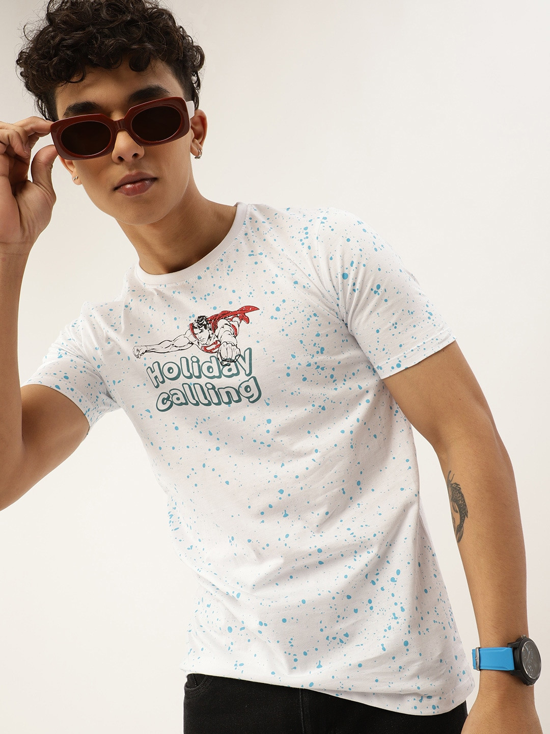 

Kook N Keech Superman Teens Boys White Printed Pure Cotton T-shirt