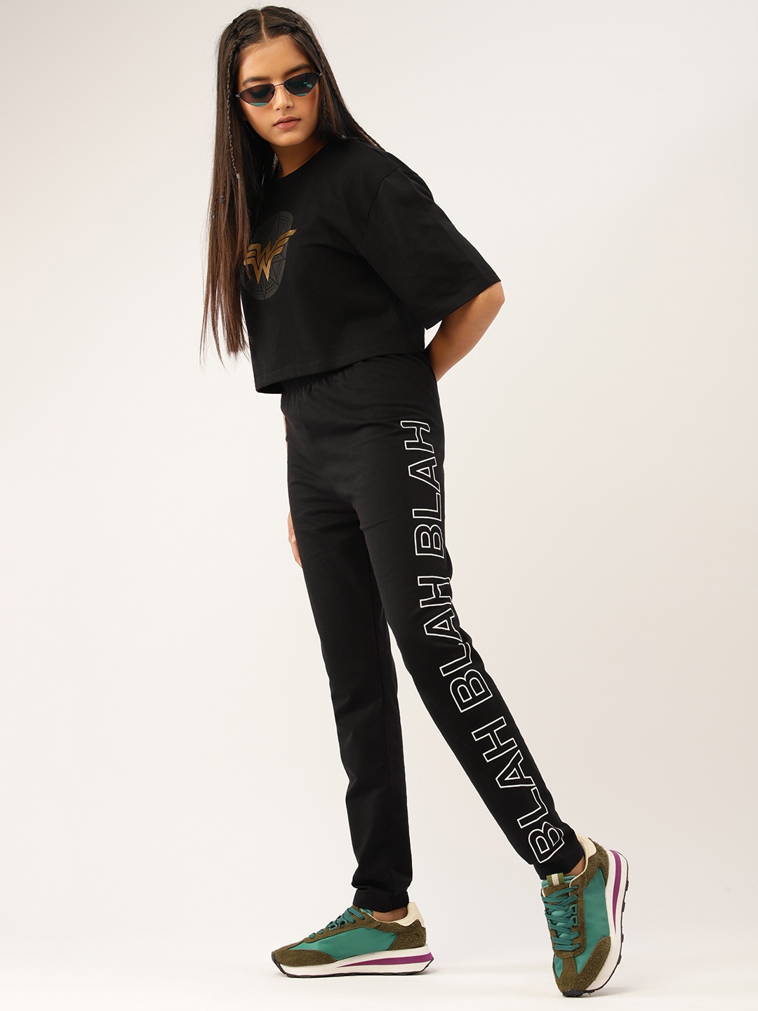

Kook N Keech Teens Girls Pure Cotton Track Pants, Black