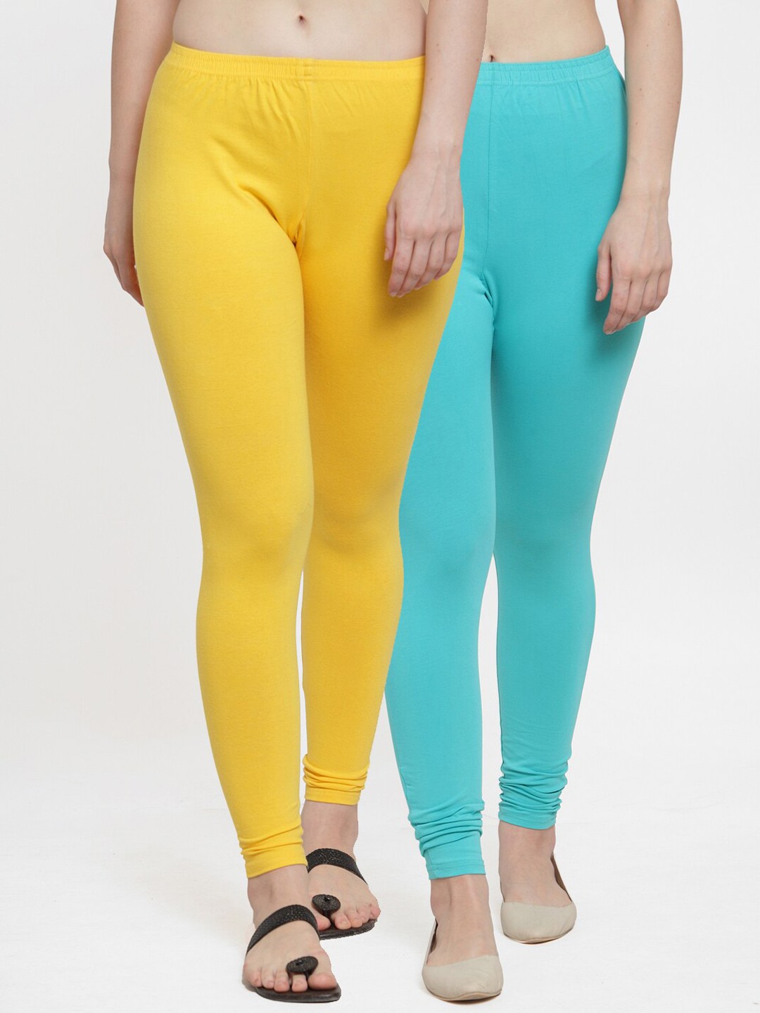 

GRACIT Women Pack Of 2 Leggings, Yellow