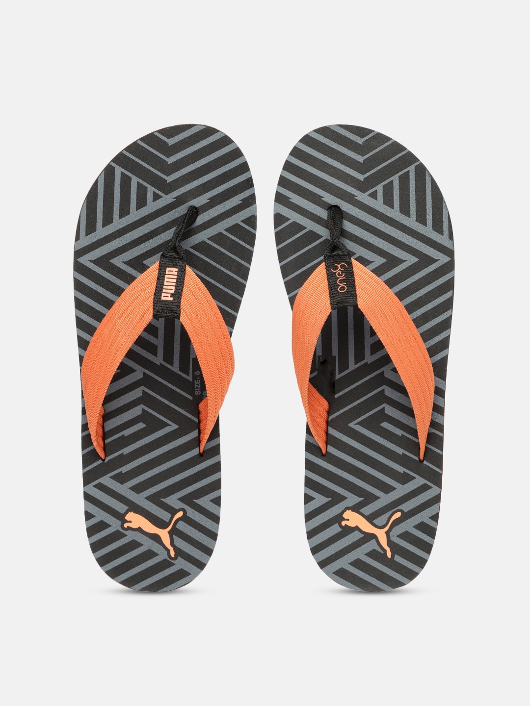 

one8 x PUMA Men Orange & Black Virat Kohli Tuna V3 Printed Thong Flip-Flops