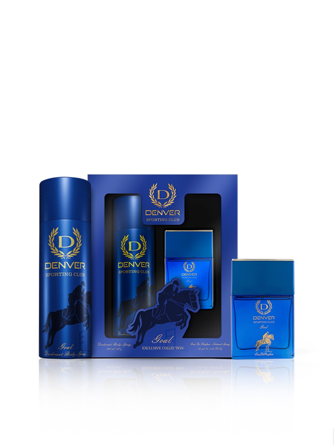 

Denver Men Sporting Club Goal Gift Set - Eau de Parfum 70ml & Deodorant 200ml, Blue