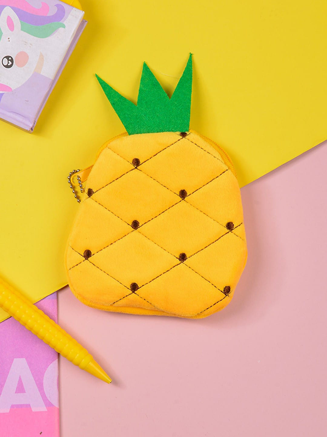 

POPLINS Kids Yellow Geometric Structured Handheld Bag with Quilted