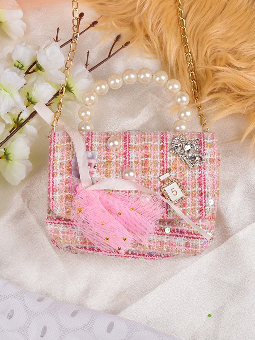 

POPLINS Pink Embellished Structured Sling Bag