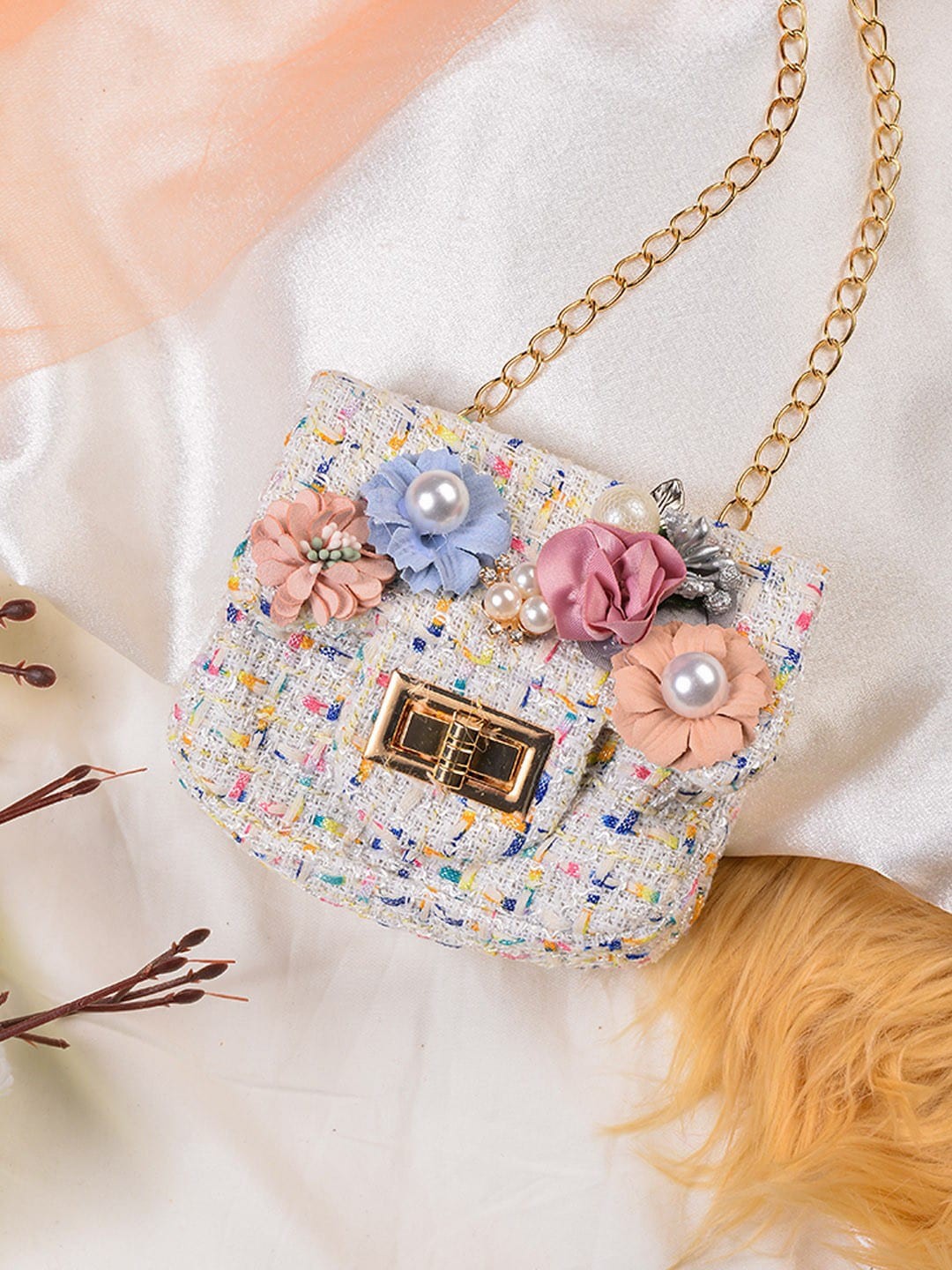 

POPLINS Brown Embellished Structured Sling Bag
