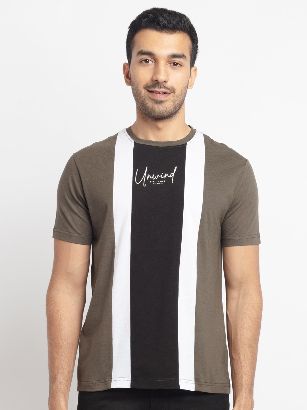 

Status Quo Men Black Striped T-shirt