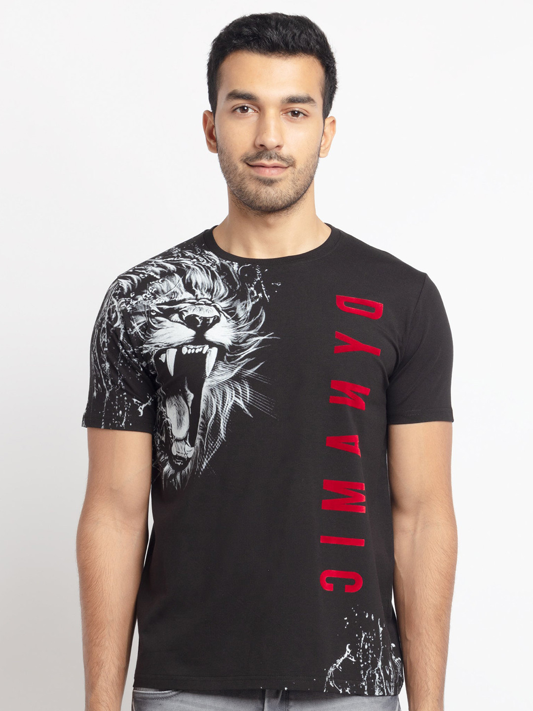 

Status Quo Men Black Graphic Printed Cotton T-shirt
