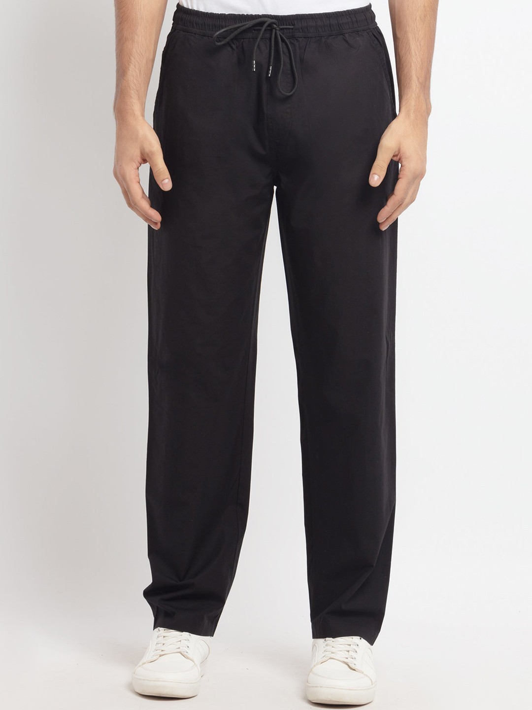 

Status Quo Men Black Solid Regular Fit Cotton Track Pants