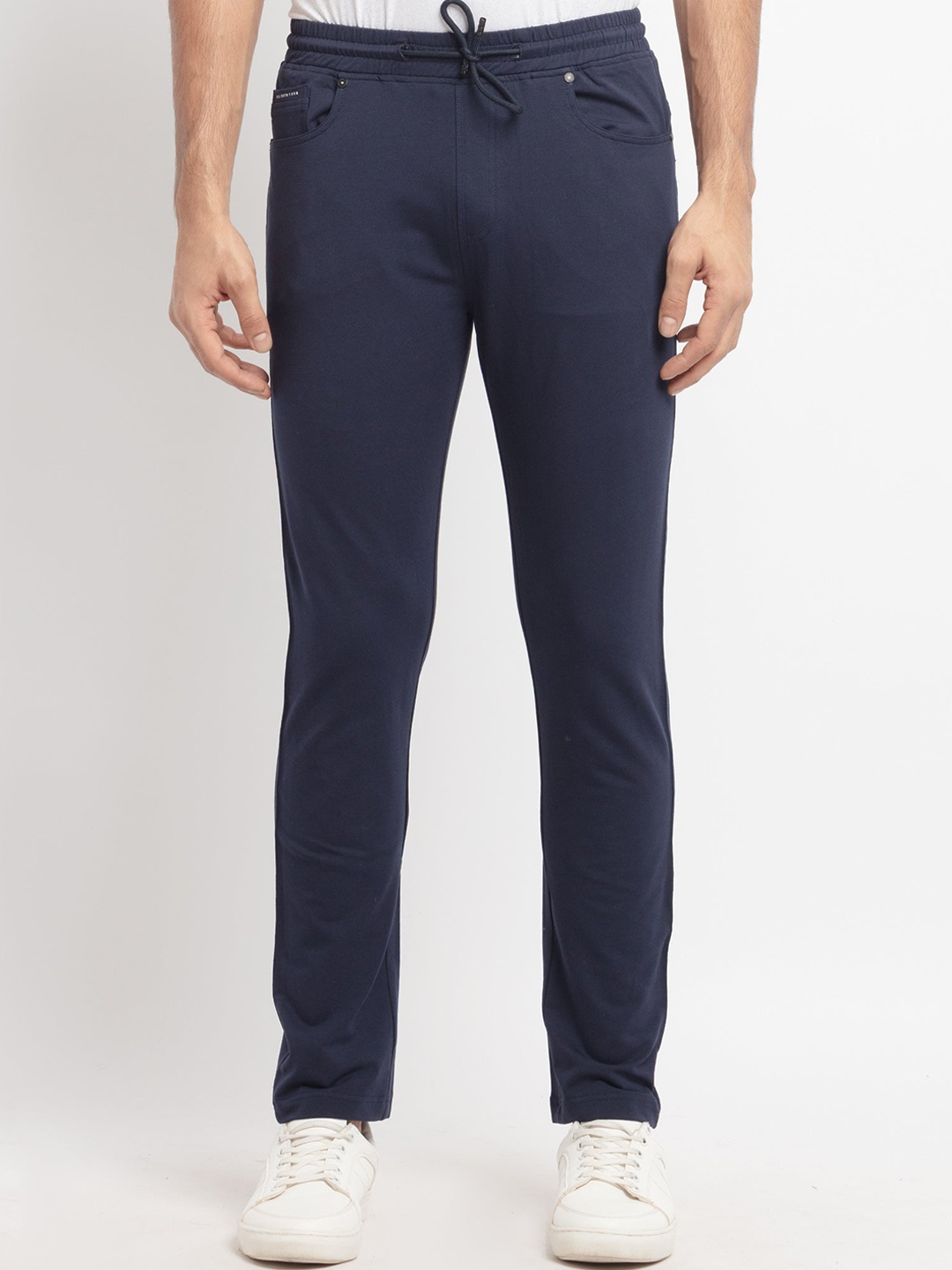 

Status Quo Men Navy Blue Solid Cotton Track Pants