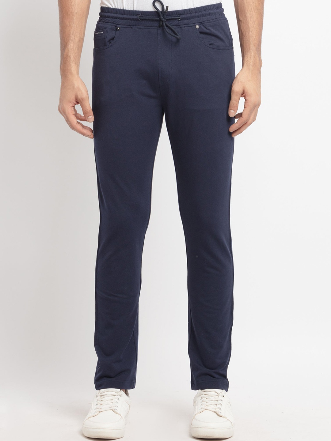 

Status Quo Men Navy Blue Solid Cotton Track Pants