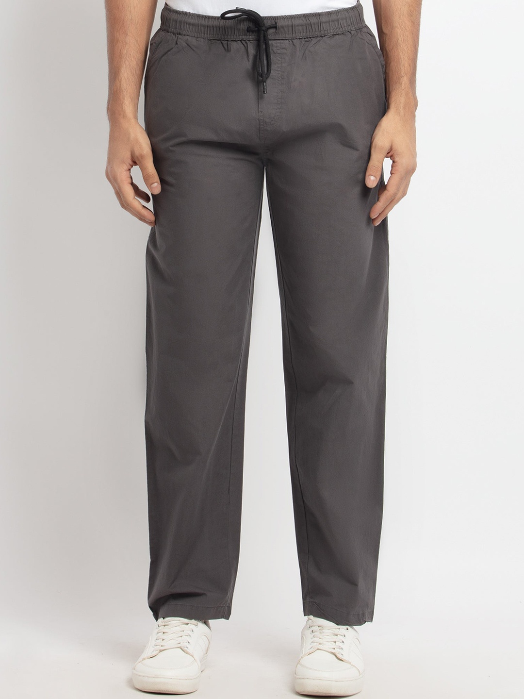 

Status Quo Men Grey Solid Cotton Track Pants