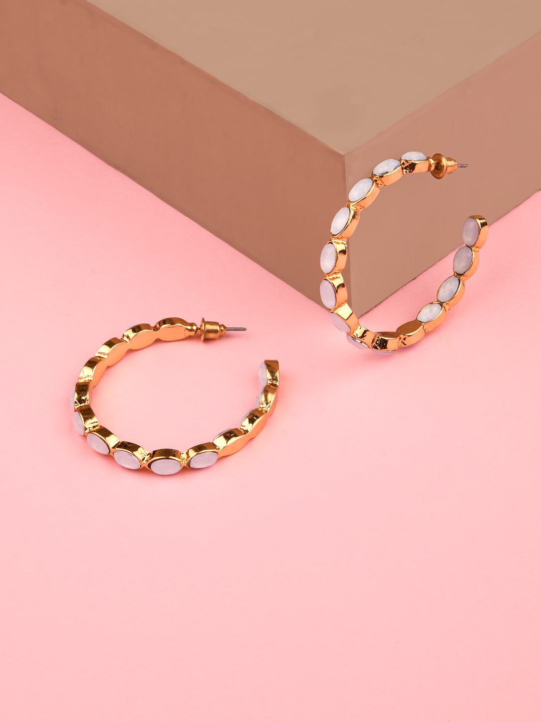 

Lilly & sparkle Gold-Toned Contemporary Hoop Earrings