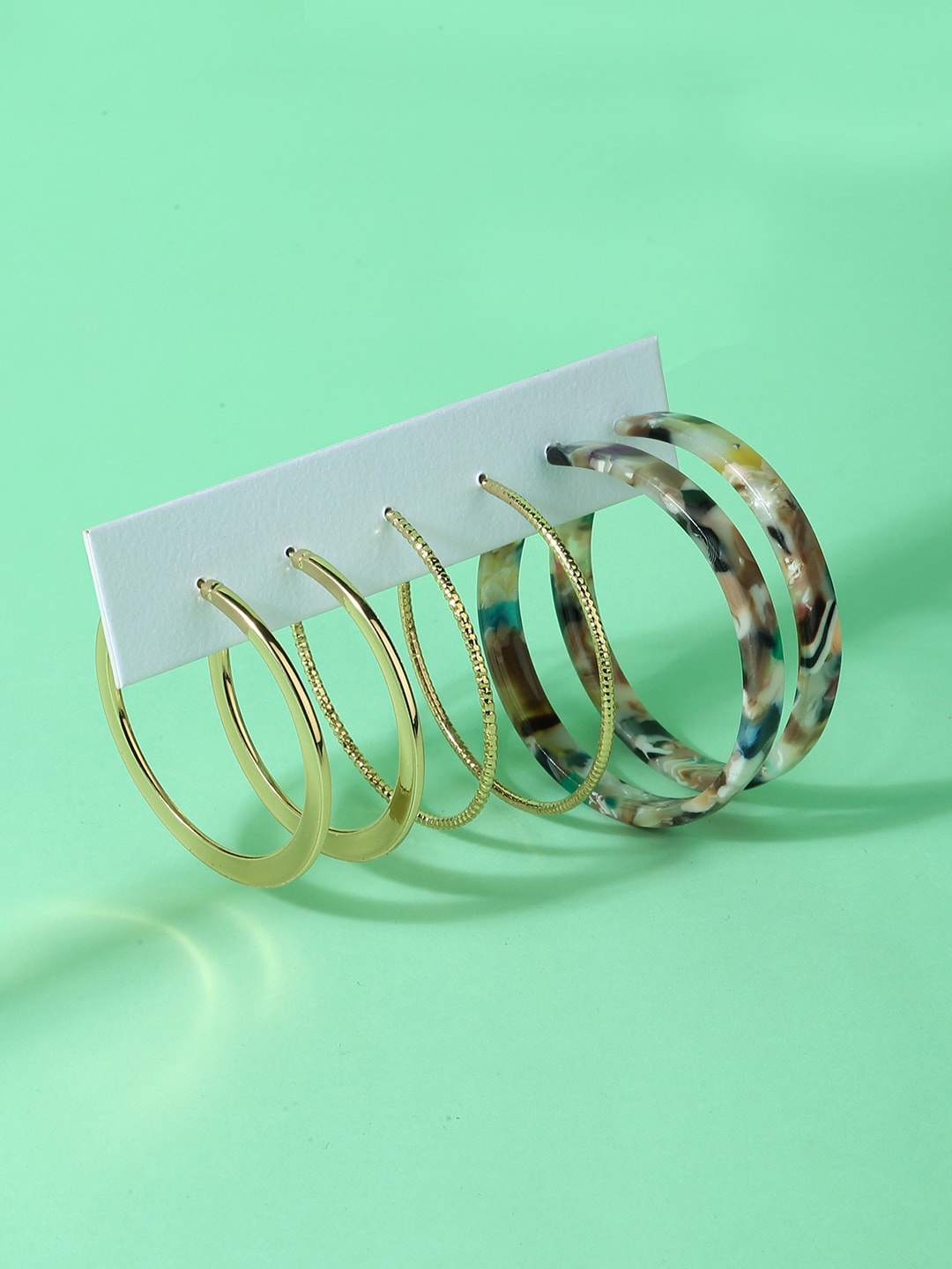 

Lilly & sparkle Multicoloured Circular Hoop Earrings Set Of 3, Multi