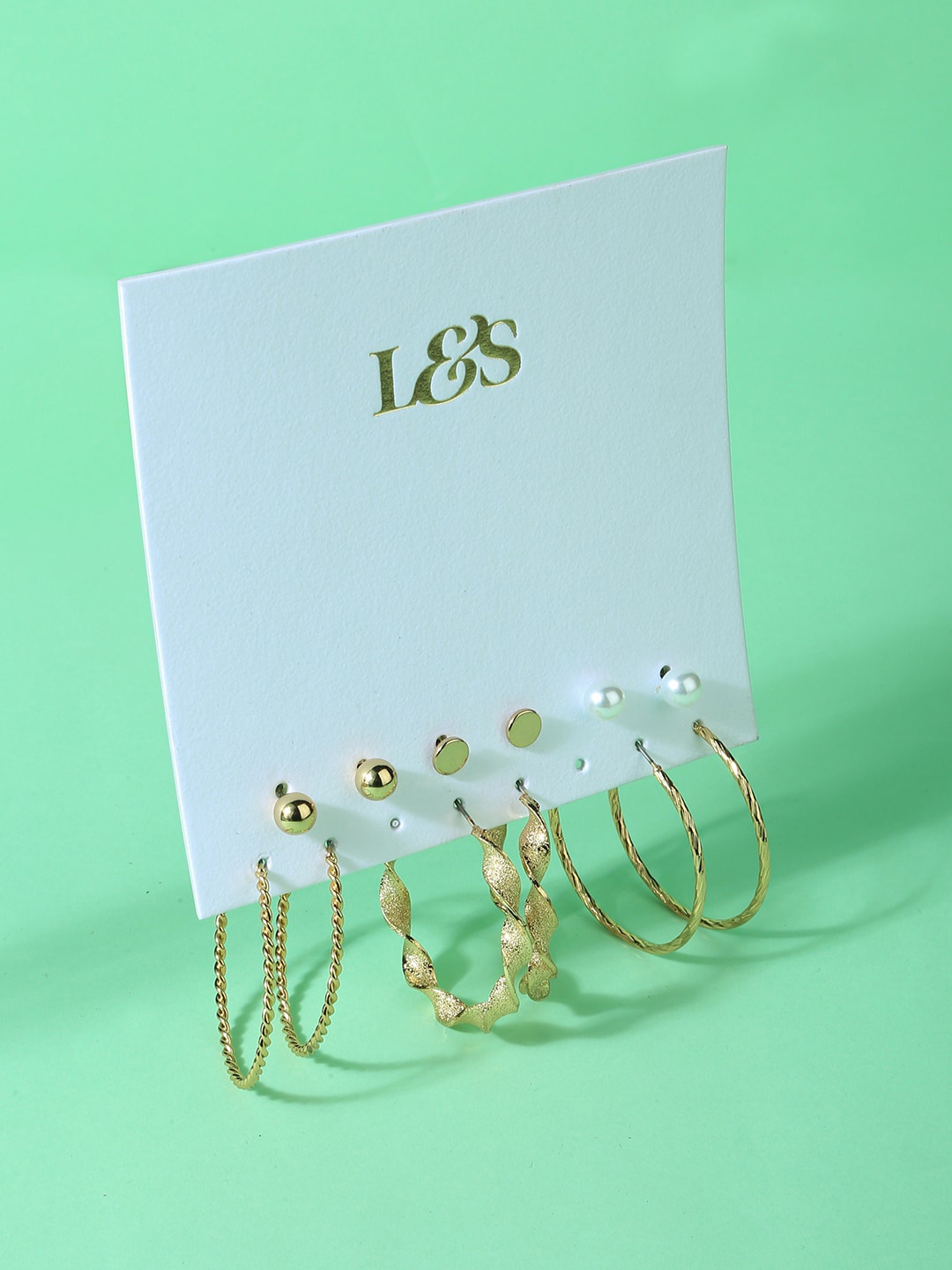 

Lilly & sparkle Gold-Toned Contemporary Hoop Earrings