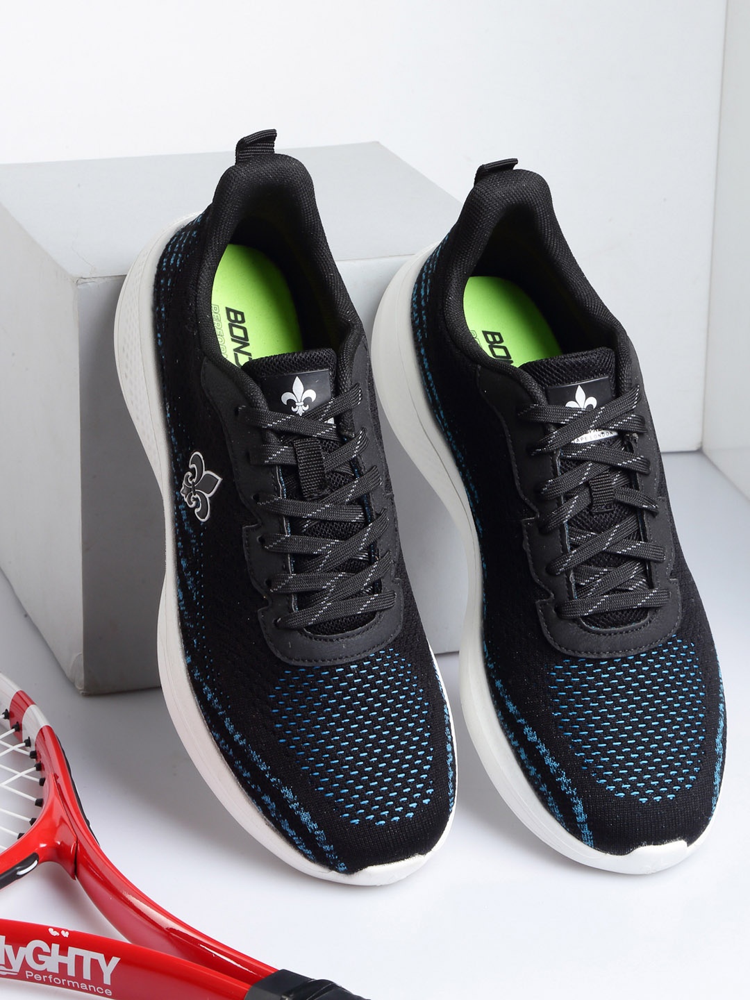 

Bond Street By Red Tape Men Black Textile Walking Shoes