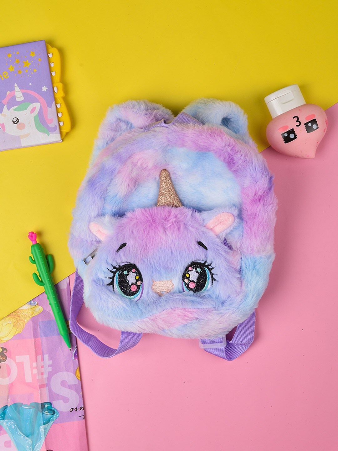 

POPLINS Unisex Kids Purple & Blue Furr Backpack